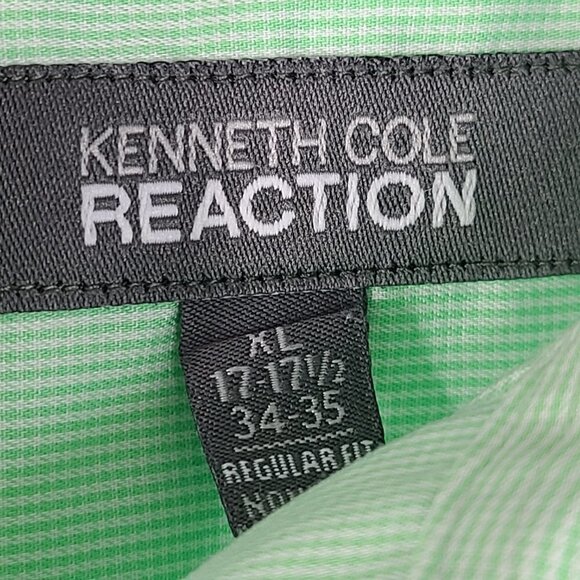 Set of Kenneth Cole Pink & Green Button Up Non Iron Regular Long Sleeve Shirts - Picture 6 of 16